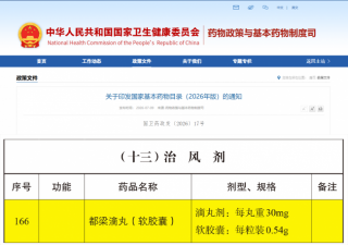 华森制药都梁软胶囊进入2026版国家基本药物目录
