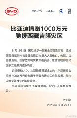 守望相助驰援灾区 比亚迪1000万元驰援西藏泥石流灾区